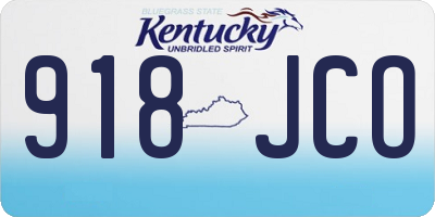 KY license plate 918JCO