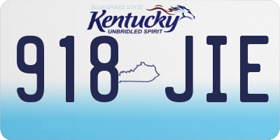 KY license plate 918JIE
