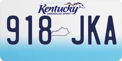 KY license plate 918JKA