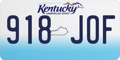 KY license plate 918JOF