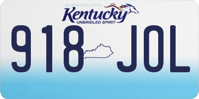KY license plate 918JOL