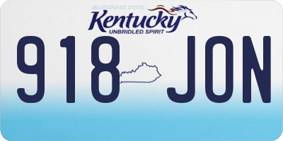 KY license plate 918JON