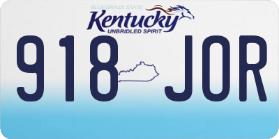 KY license plate 918JOR