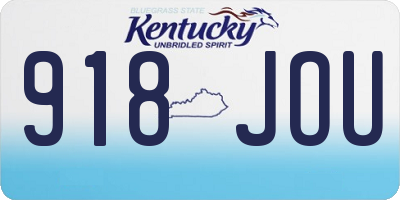 KY license plate 918JOU