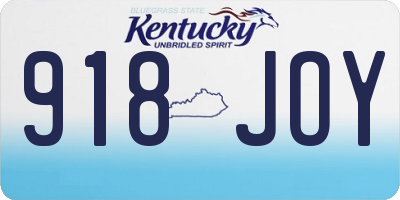 KY license plate 918JOY