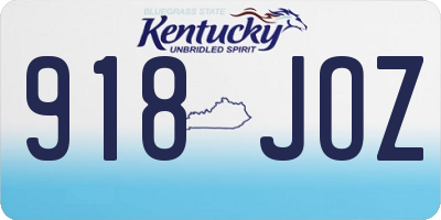 KY license plate 918JOZ