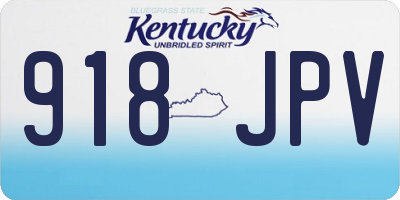 KY license plate 918JPV