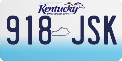KY license plate 918JSK
