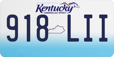KY license plate 918LII