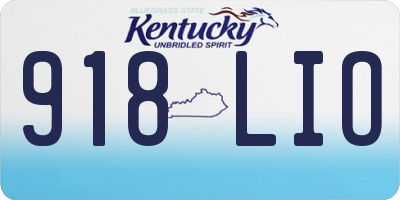 KY license plate 918LIO