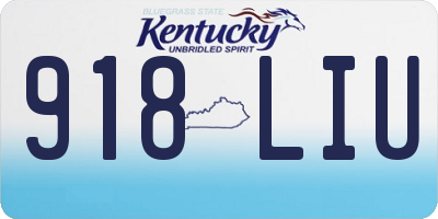 KY license plate 918LIU