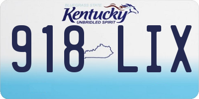 KY license plate 918LIX