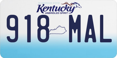 KY license plate 918MAL
