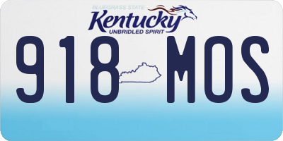 KY license plate 918MOS