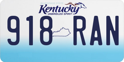 KY license plate 918RAN