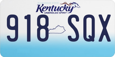 KY license plate 918SQX