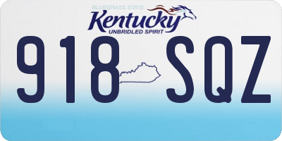 KY license plate 918SQZ