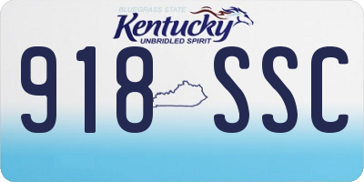 KY license plate 918SSC