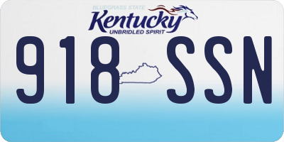 KY license plate 918SSN