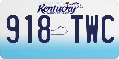 KY license plate 918TWC
