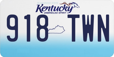 KY license plate 918TWN