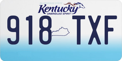 KY license plate 918TXF
