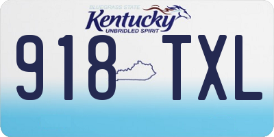 KY license plate 918TXL