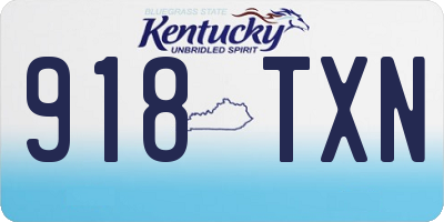 KY license plate 918TXN