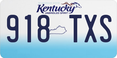 KY license plate 918TXS