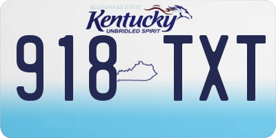 KY license plate 918TXT