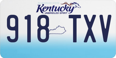 KY license plate 918TXV