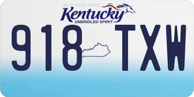 KY license plate 918TXW
