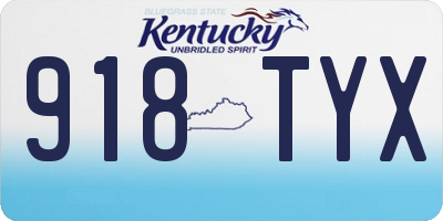 KY license plate 918TYX