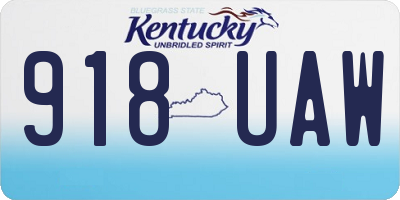 KY license plate 918UAW
