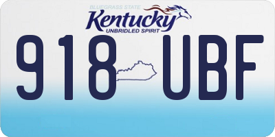 KY license plate 918UBF