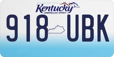 KY license plate 918UBK