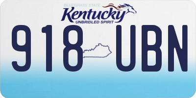 KY license plate 918UBN