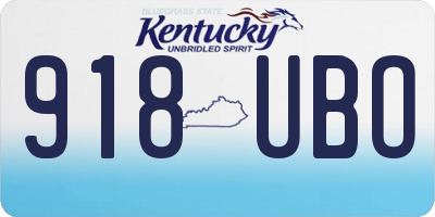 KY license plate 918UBO