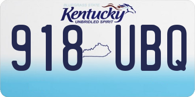 KY license plate 918UBQ