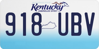 KY license plate 918UBV