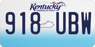 KY license plate 918UBW