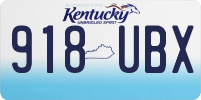 KY license plate 918UBX