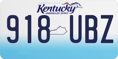 KY license plate 918UBZ