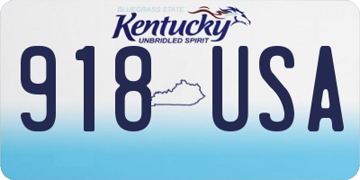 KY license plate 918USA