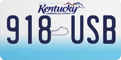 KY license plate 918USB