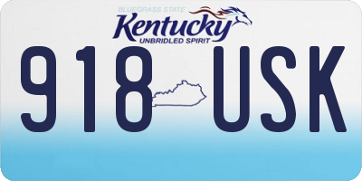 KY license plate 918USK