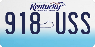 KY license plate 918USS