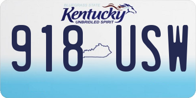 KY license plate 918USW