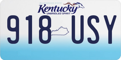 KY license plate 918USY