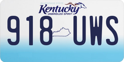 KY license plate 918UWS